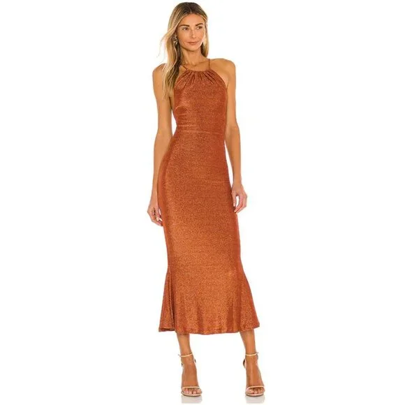 knee length dresses for ladies GRETA MIDI DRESS - CHOCOLATE